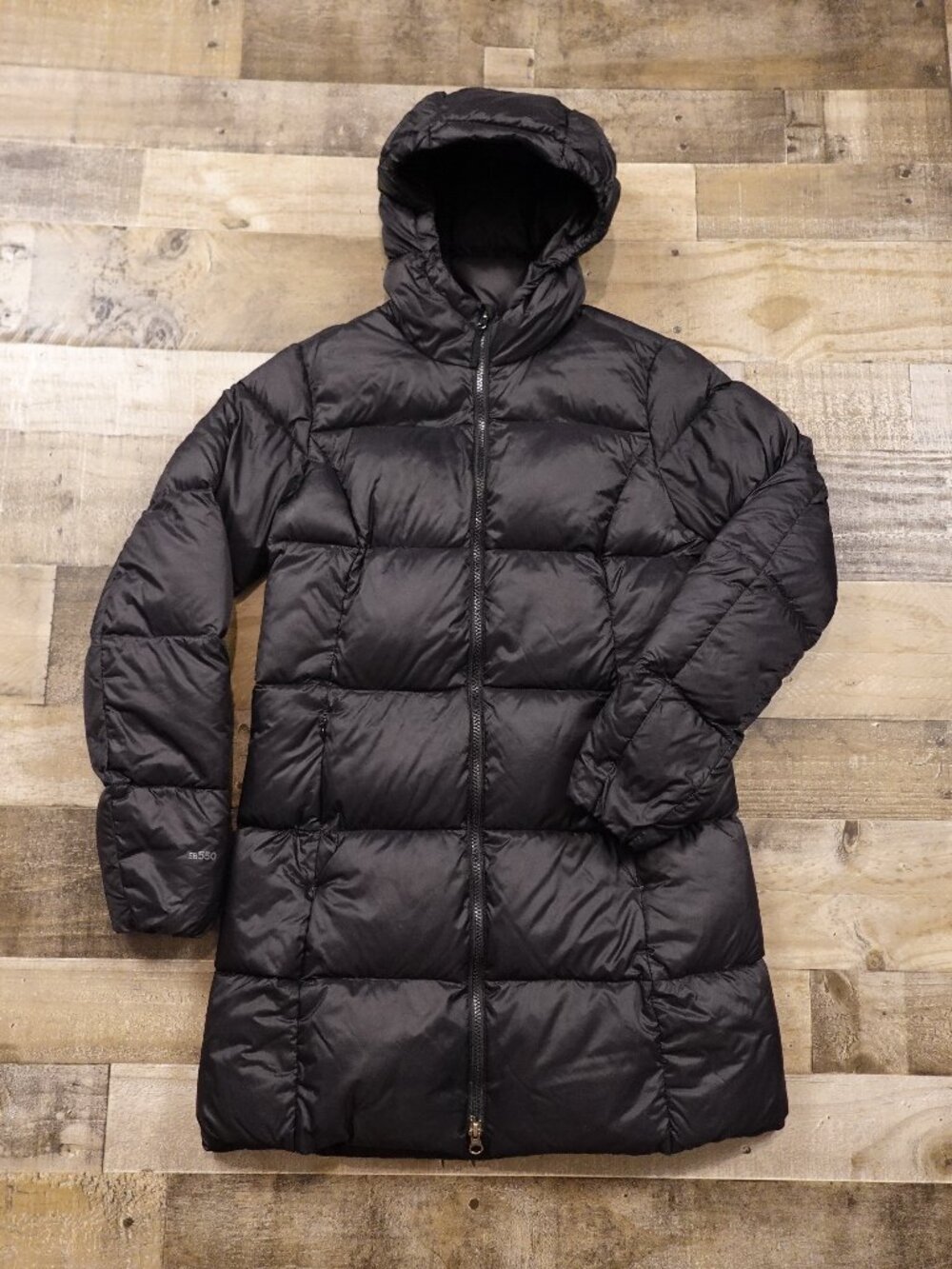Eddie Bauer Luna Peak Down Parka Women’s Small Black Hooded Winter Coat